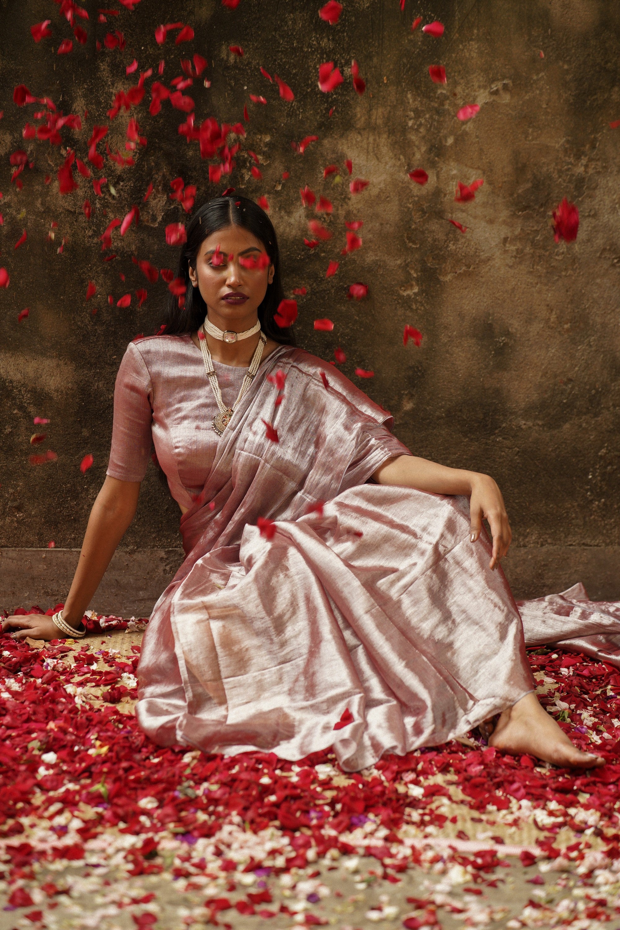 Coffee Caffeine Pastel Coffee Handloom Tissue Saree