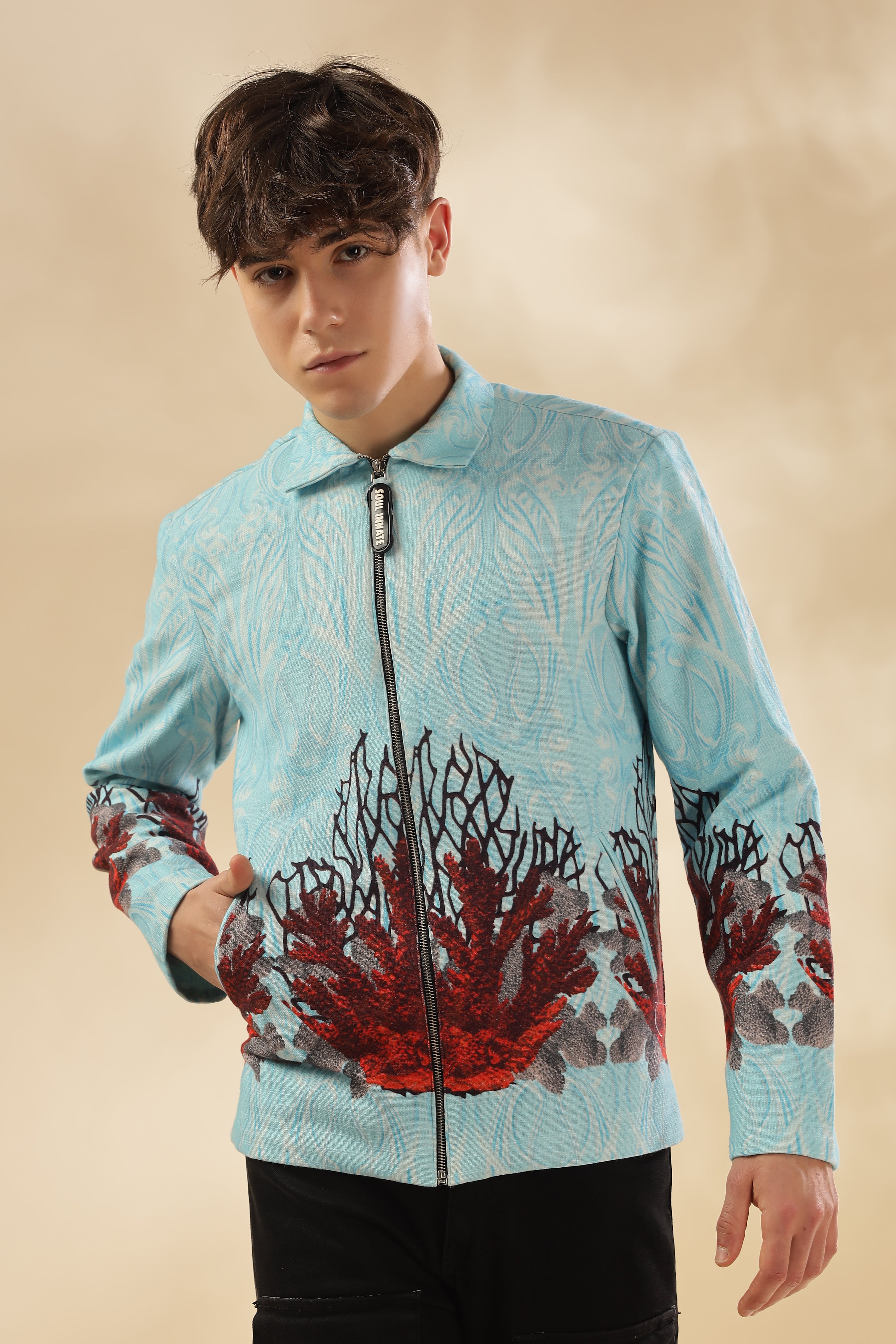 Men 100% Hemp Ocean Bloom Jacket