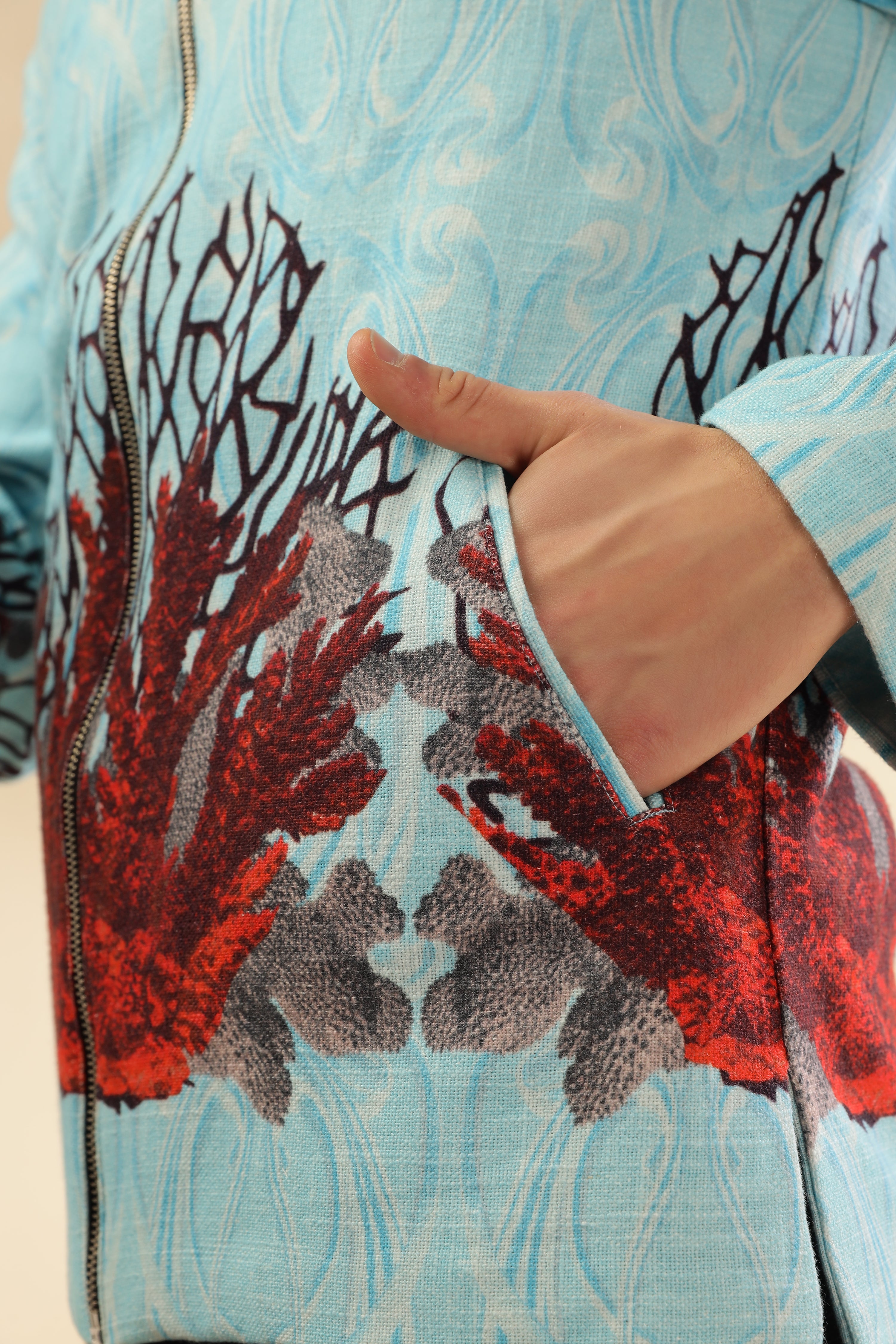 Men 100% Hemp Ocean Bloom Jacket