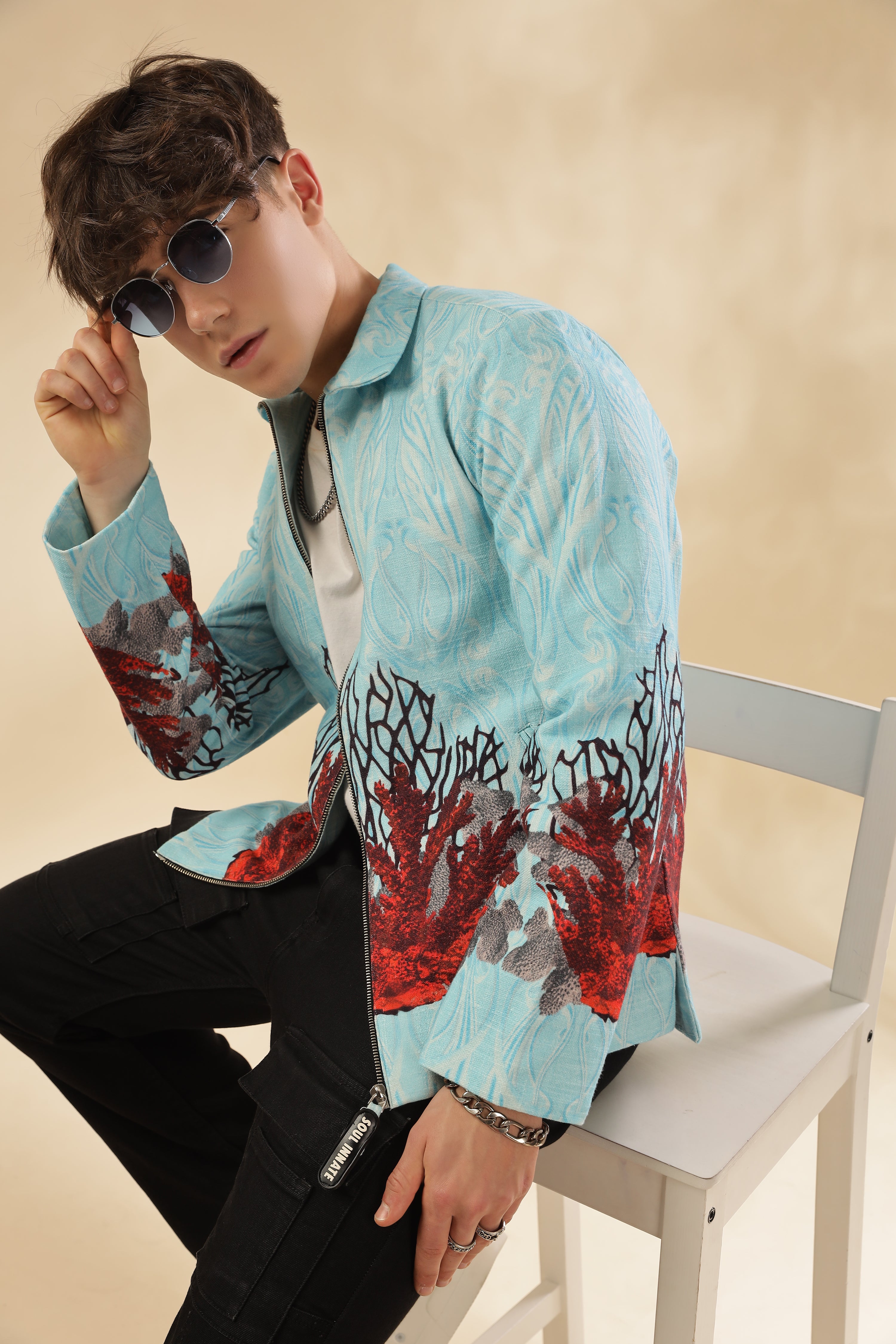 Men 100% Hemp Ocean Bloom Jacket