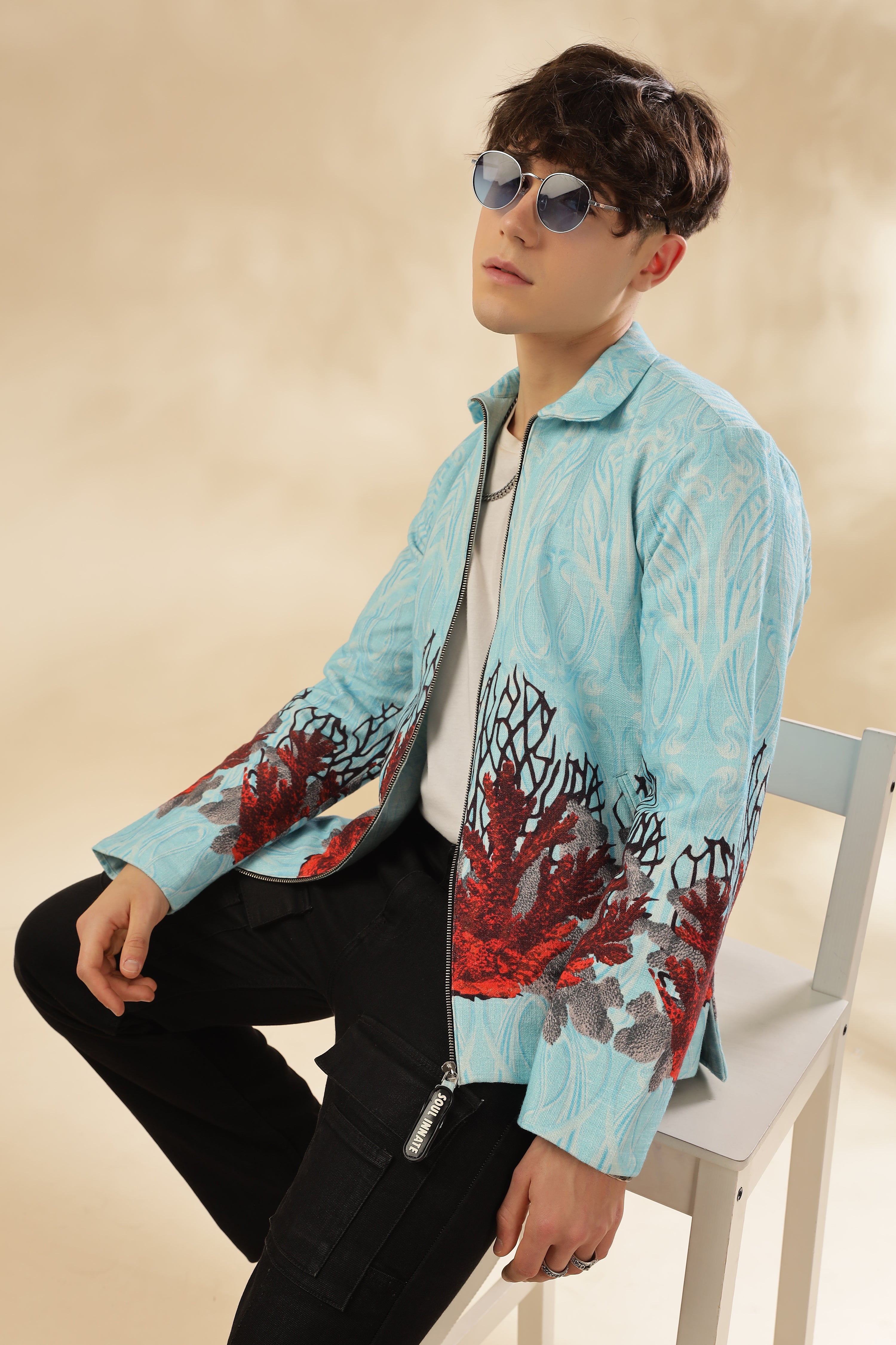Men 100% Hemp Ocean Bloom Jacket