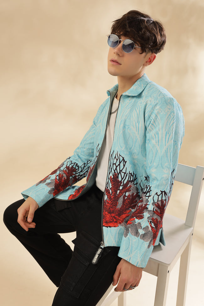 Men 100% Hemp Ocean Bloom Jacket