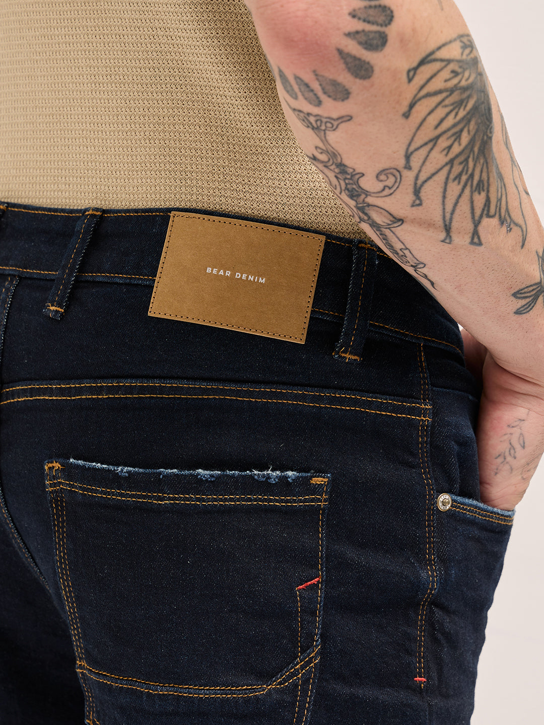 Men Dark BlueLight Fade Mid-Rise Skinny Fit Jeans