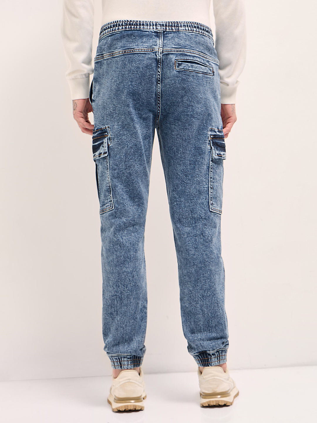 Men Mid Blue Slim Fit Jogger-Style jean