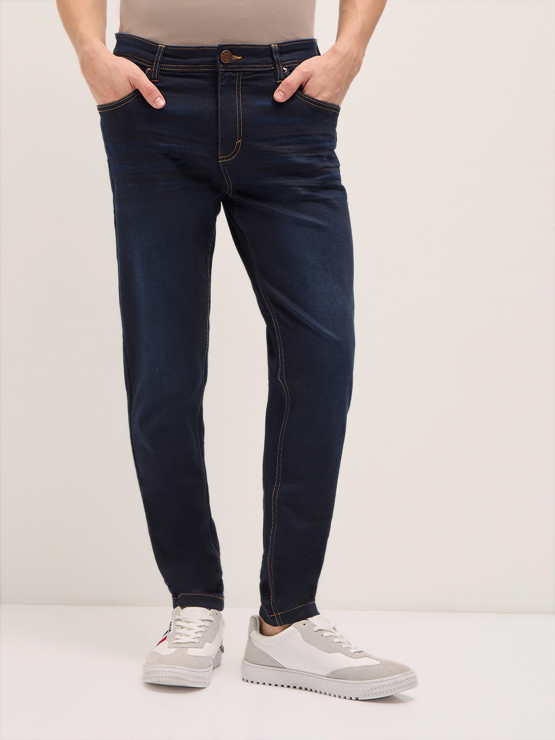 Men Blue Mid Fade Jeans