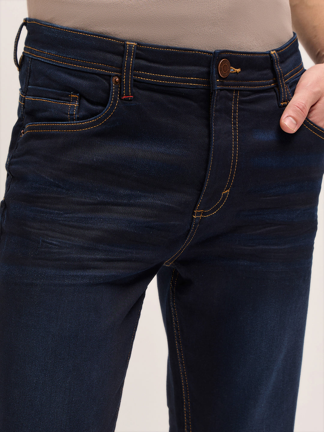 Men Blue Mid Fade Jeans