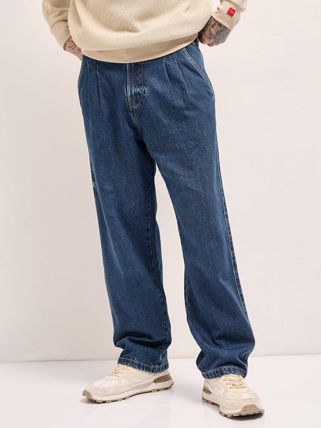Men Classic Wide-Leg Denim Jeans