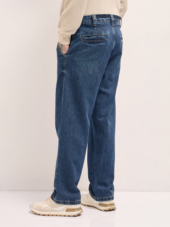 Men Classic Wide-Leg Denim Jeans