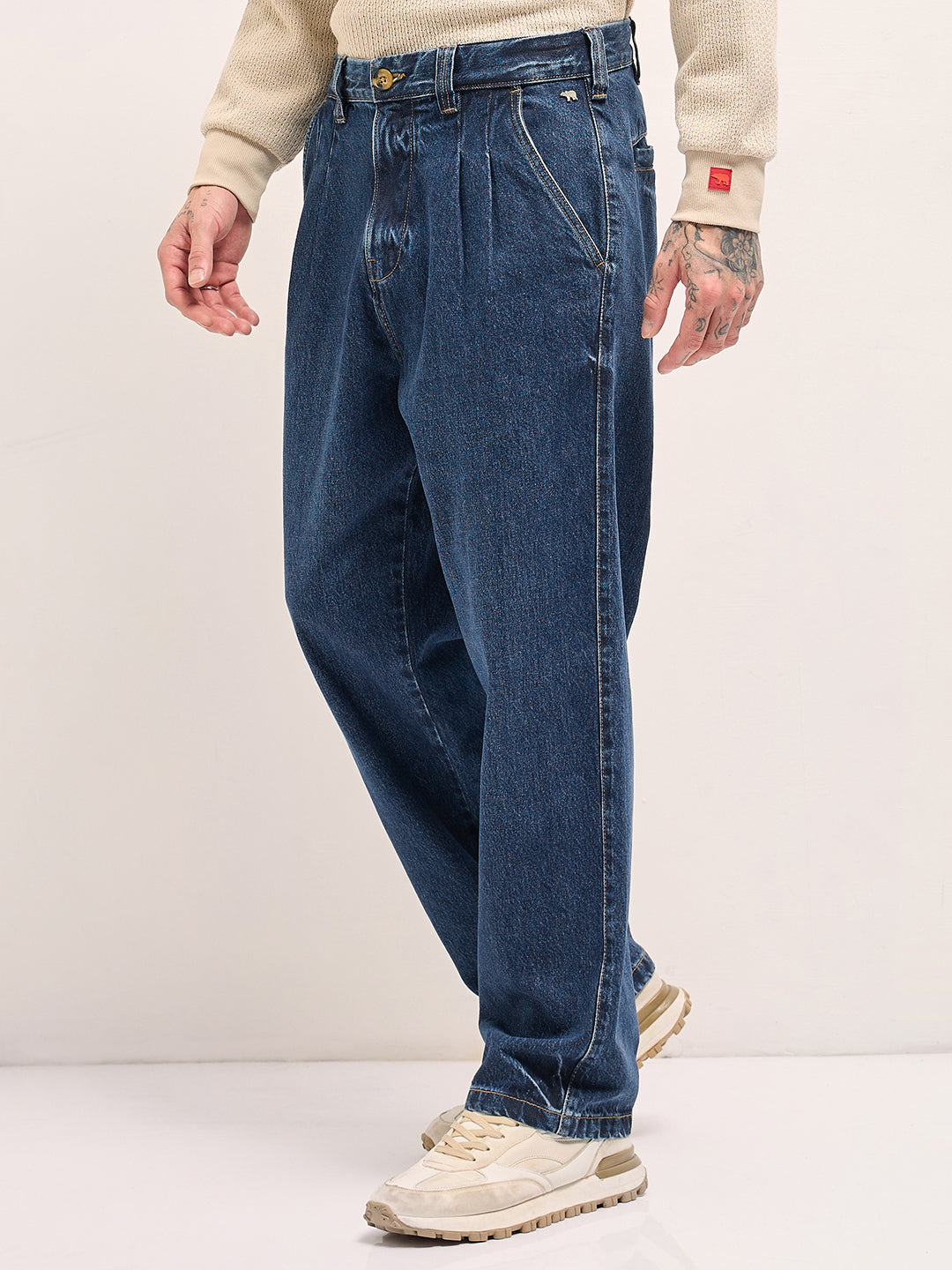 Men Classic Wide-Leg Denim Jeans