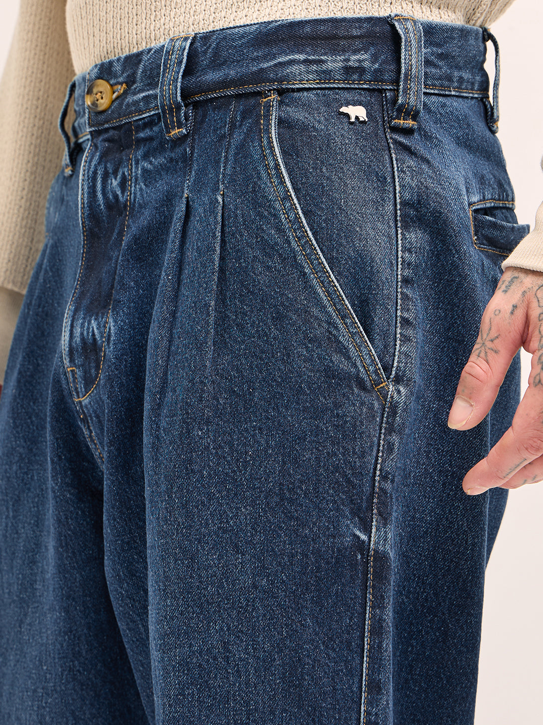 Men Classic Wide-Leg Denim Jeans