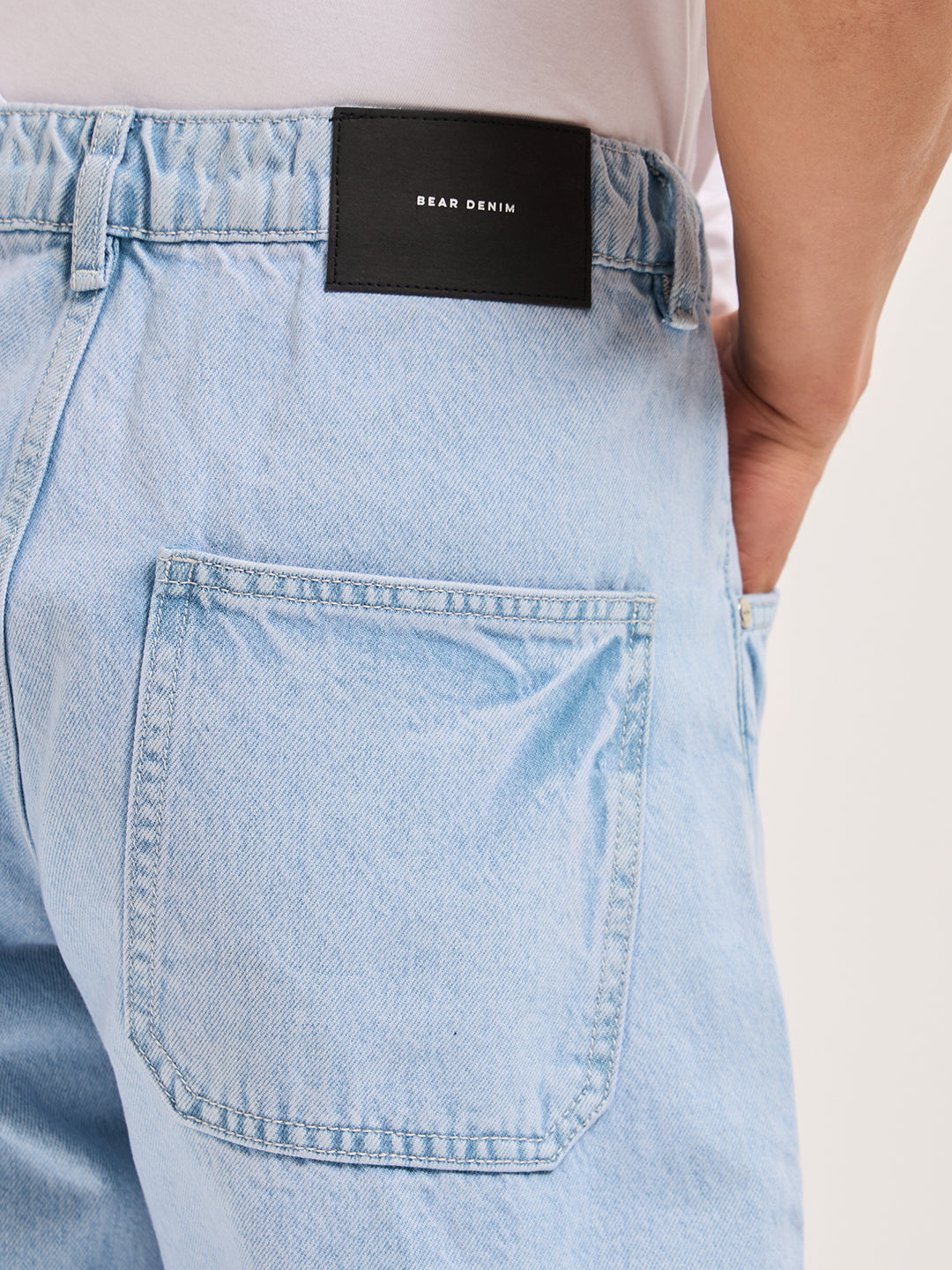Men Light Blue Mid-Rise Elasticated Waist Jeans