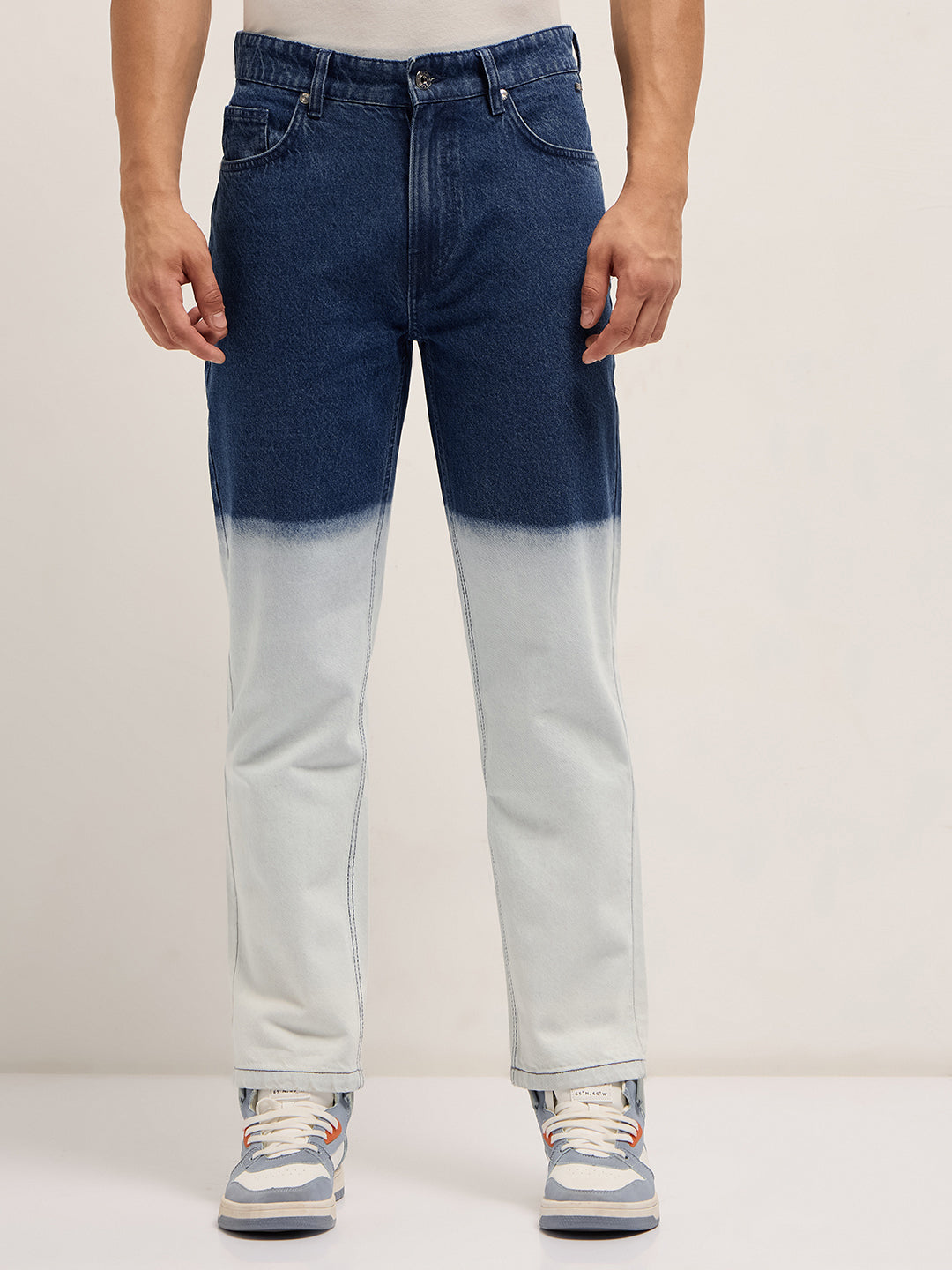Men Mid Blue Mid-Rise Straight Fit Jeans