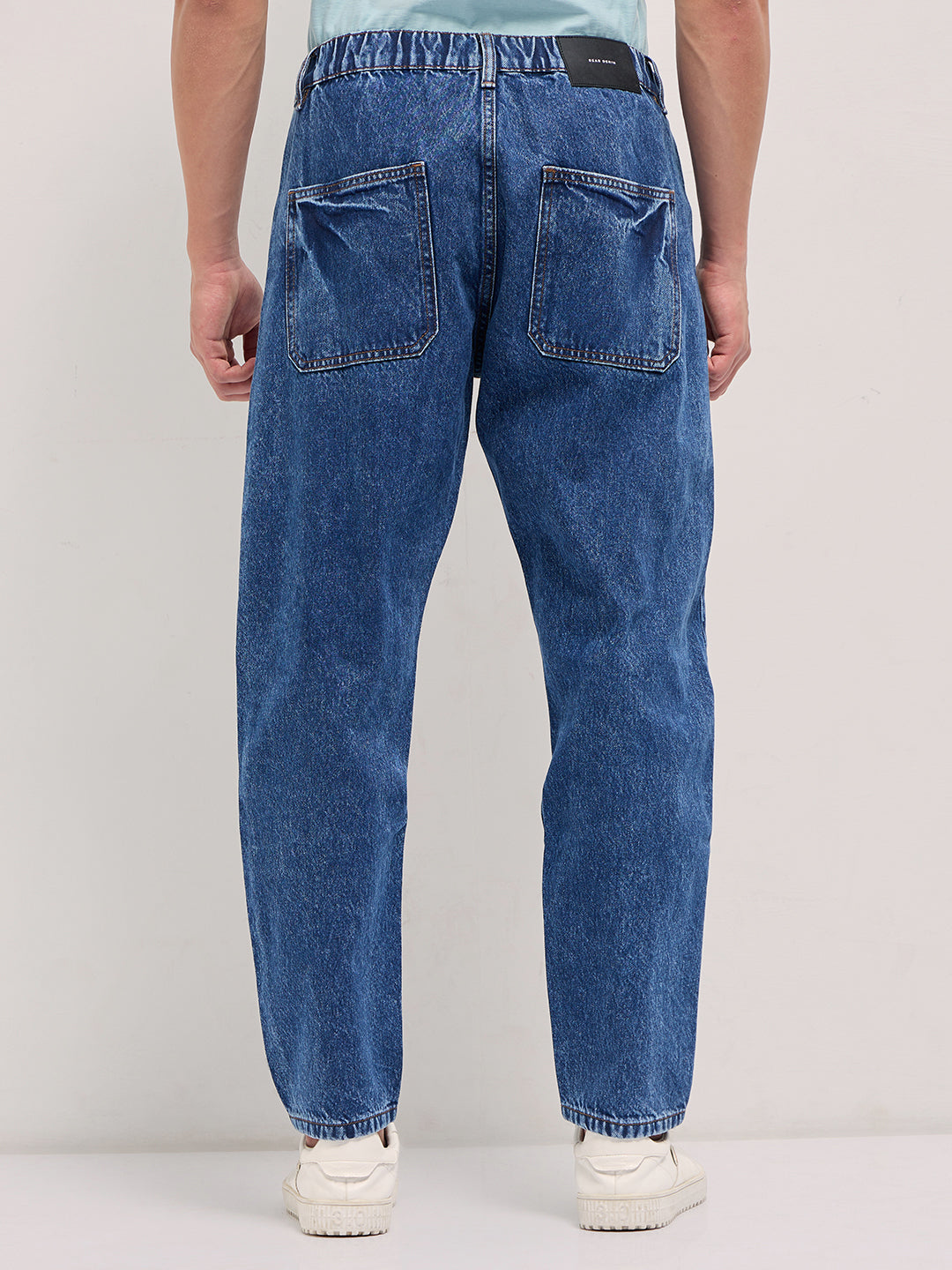 Men Mid Blue Mid-Rise Elasticated Waist Jeans