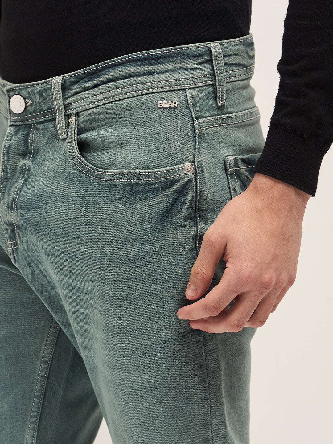 Men Stylish Olive Jeans