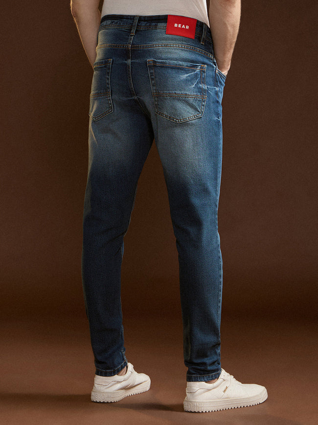 Men Blue Mid-Rise Slim Fit Jeans