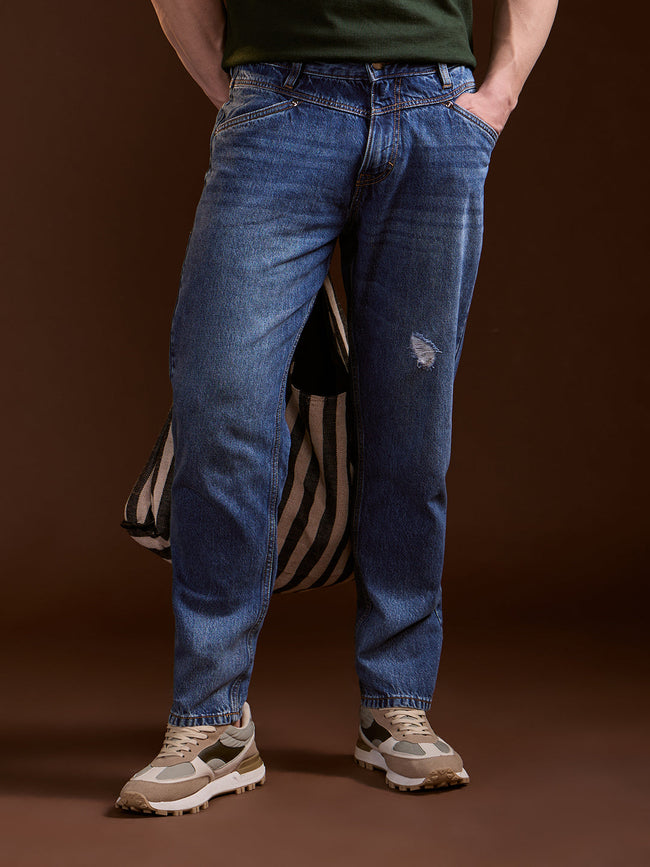 Men Blue Mid-Rise Jeans
