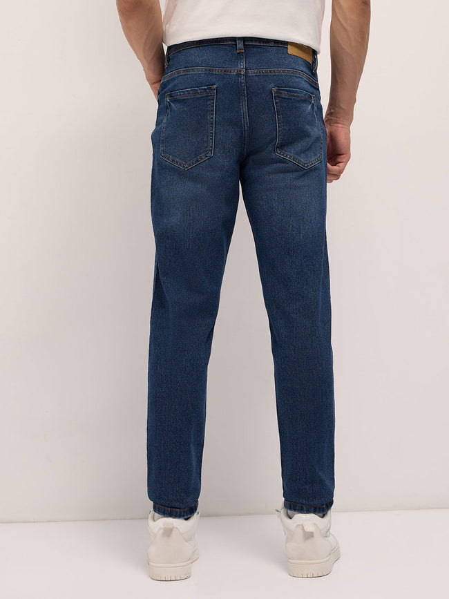 Men Mid Blue Mid-Rise Slim Fit Jeans