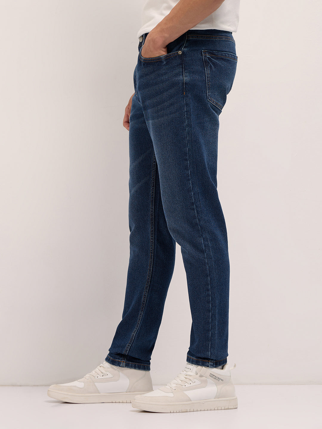 Men Mid Blue Mid-Rise Slim Fit Jeans