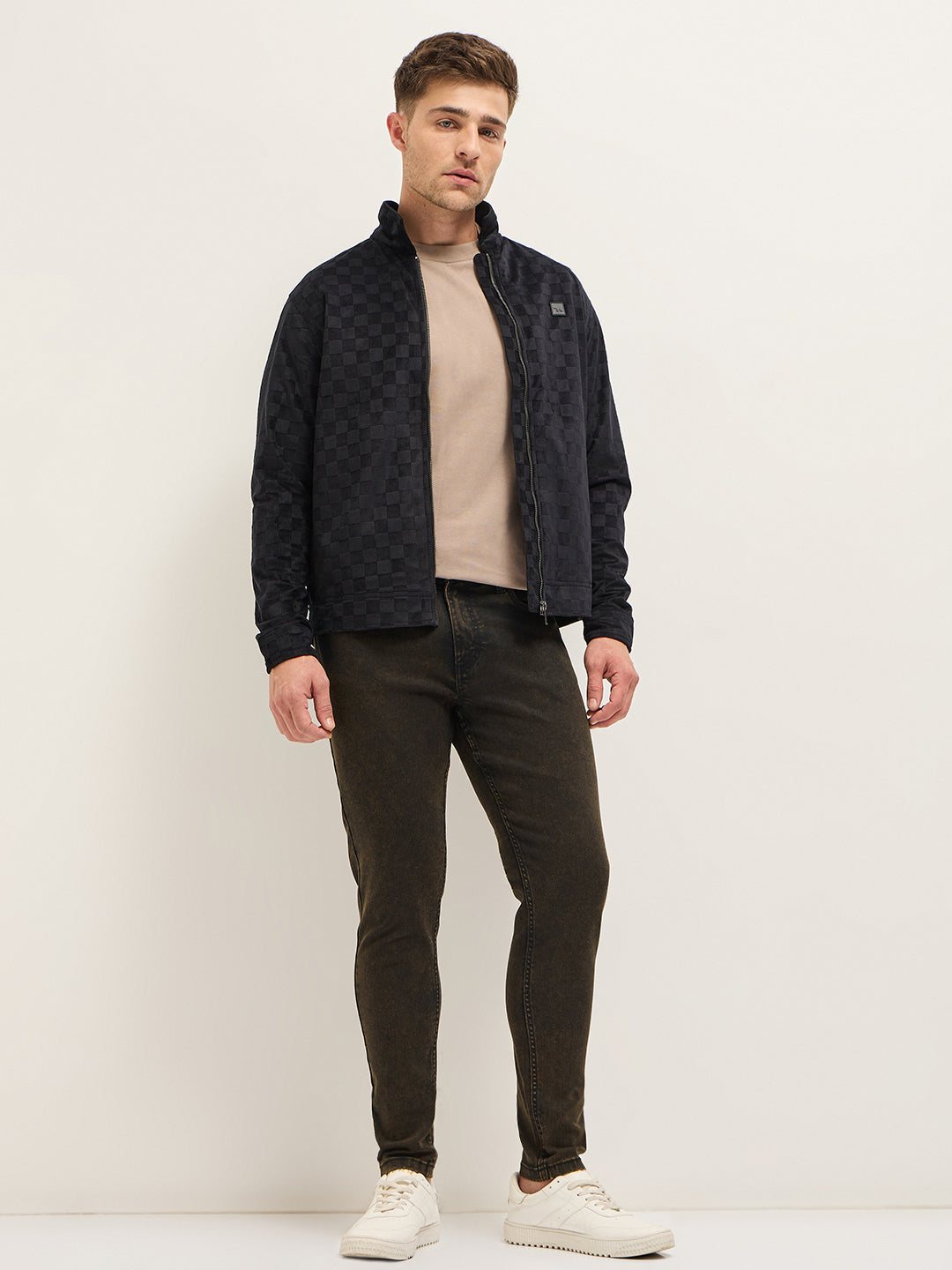 Men Brown Shaded Mid-Rise Skinny Fit Jeans