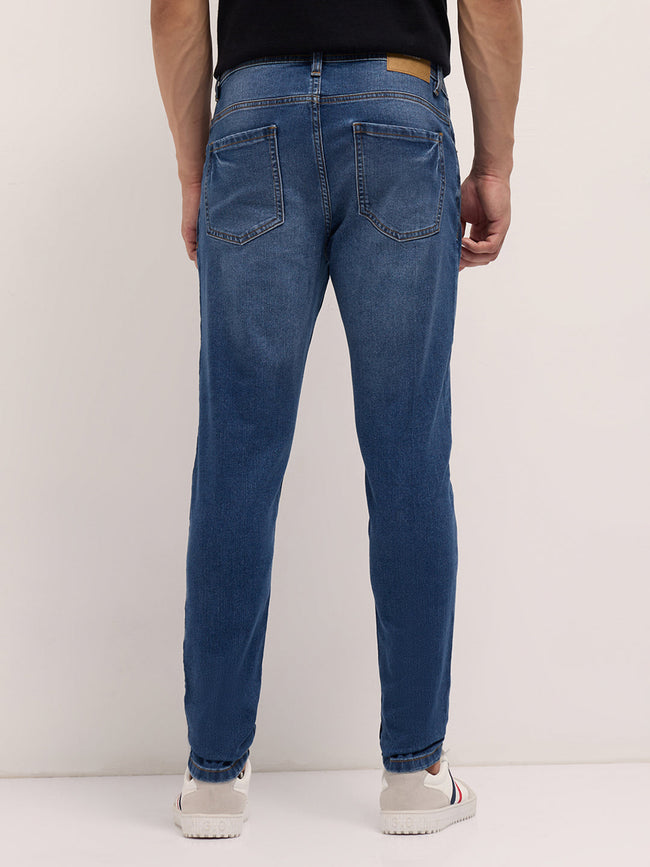Men Mid Blue Mid-Rise Skinny Fit Jeans