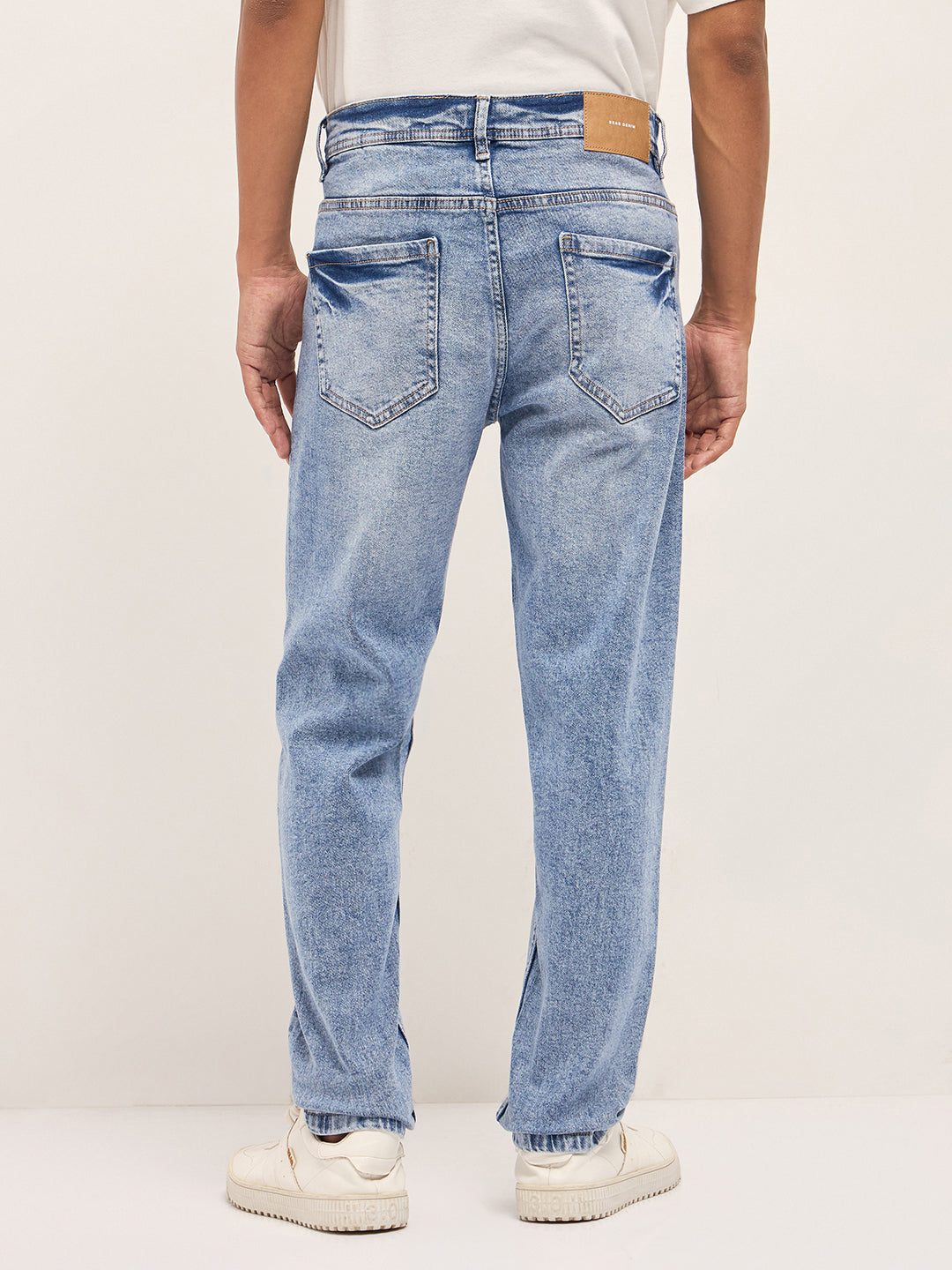 Men Light Blue Mid-Rise Slim Fit Jeans