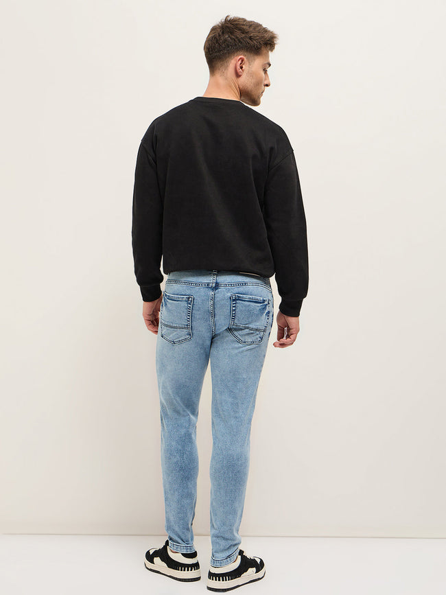 Men Light BlueLight Fade Mid-Rise Skinny Fit Jeans