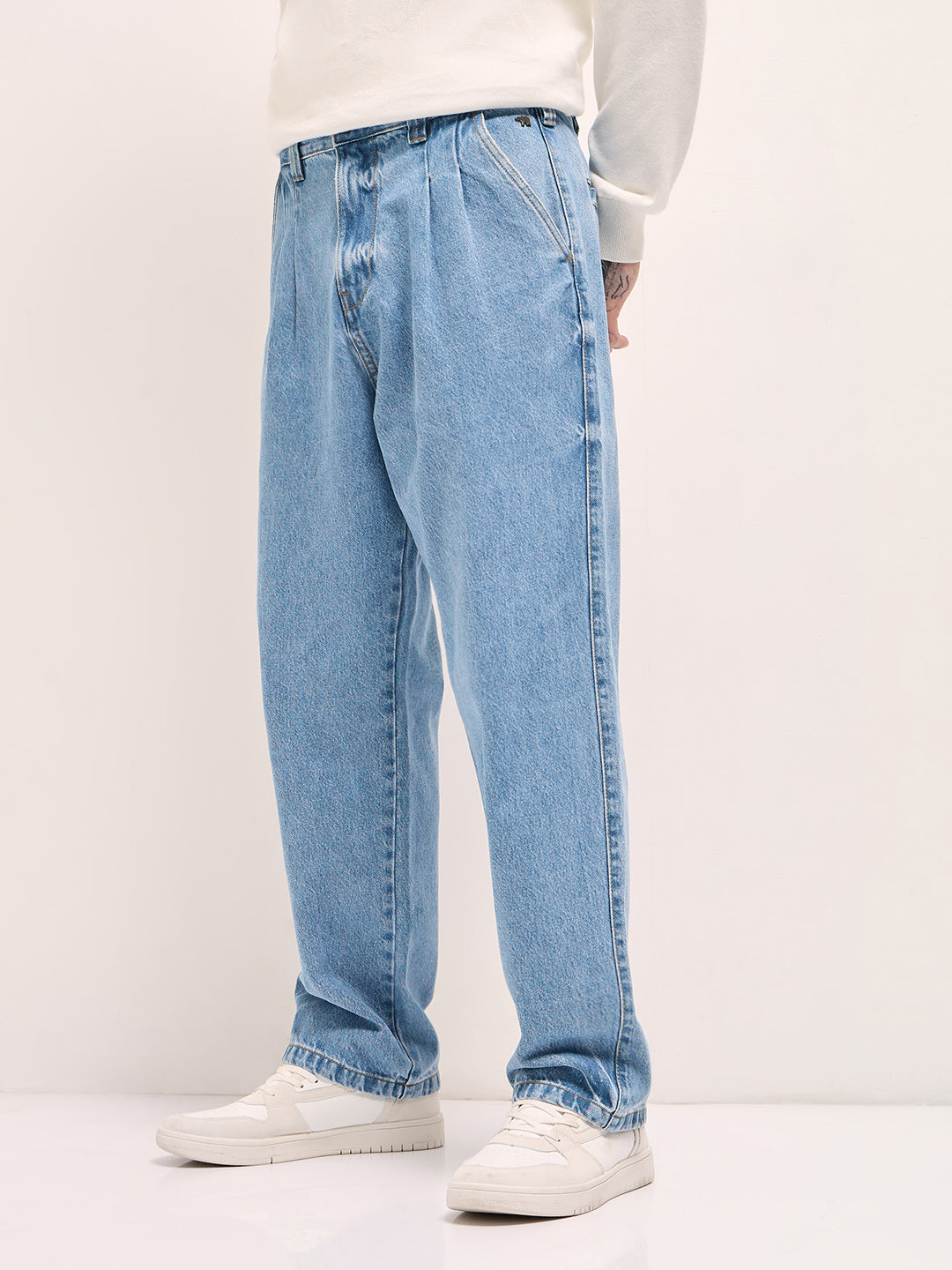 Men Classic Wide-Leg Denim Jeans