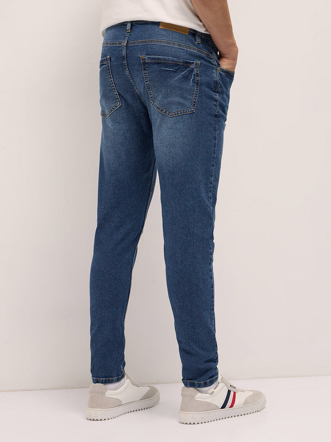 Men Mid Blue Mid-Rise Skinny Fit Jeans