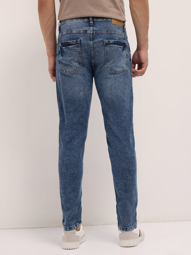 Men Mid Blue Mid-Rise Skinny Fit Jeans