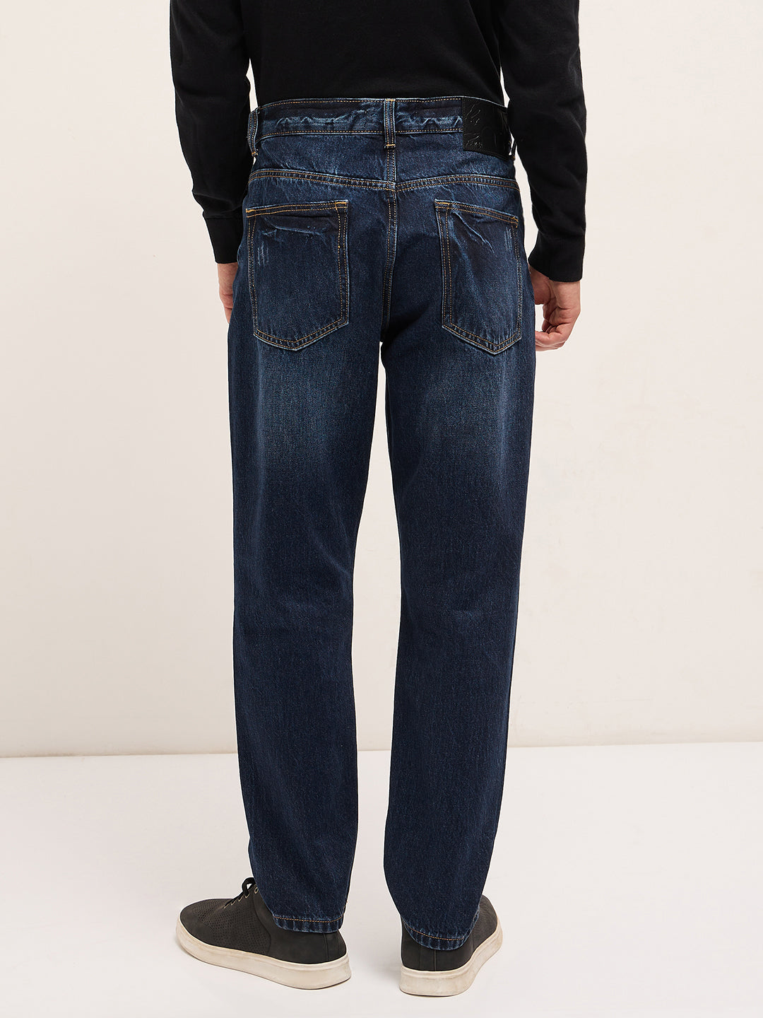 Men Dark BlueLight Fade Mid-Rise Skinny Fit Jeans