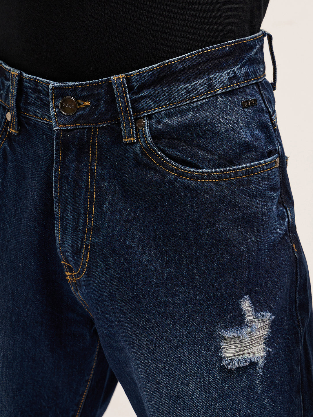 Men Dark BlueLight Fade Mid-Rise Skinny Fit Jeans