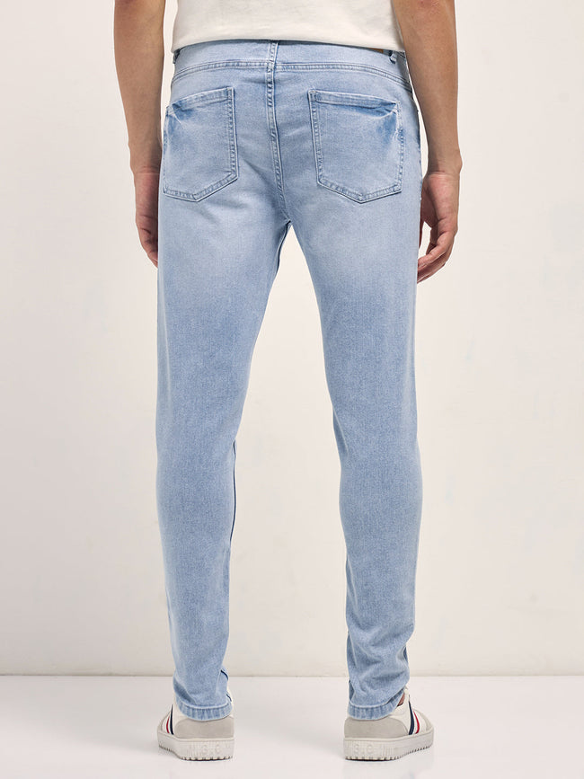 Men Light Blue Mid-Rise Skinny Fit Jeans