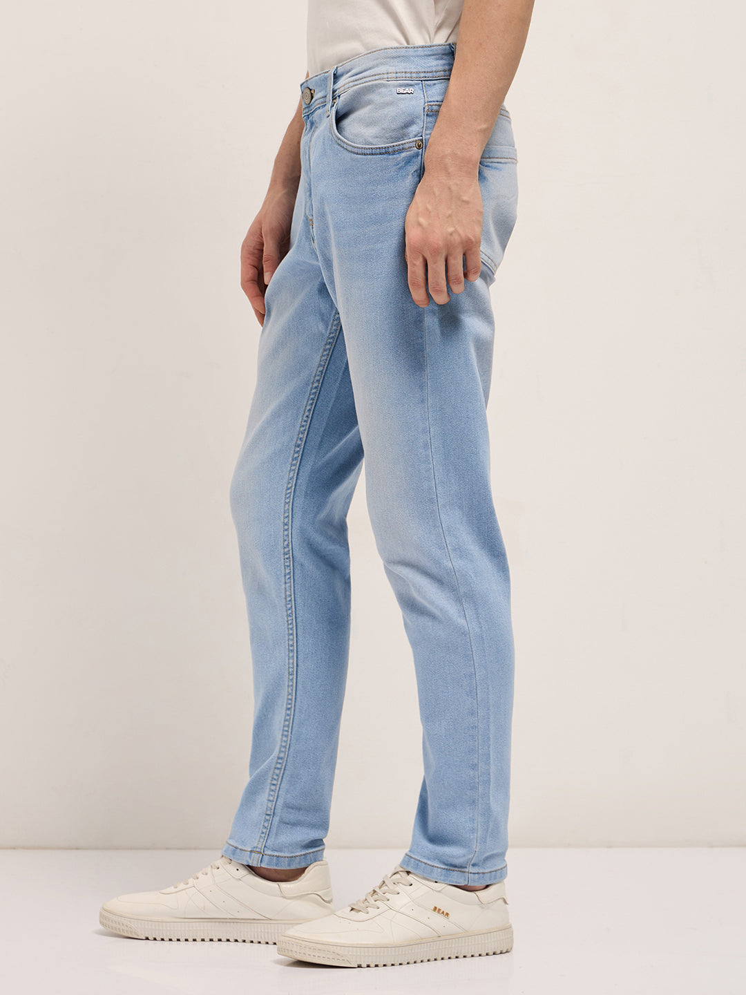 Men Mid Blue Mid-Rise Slim Fit Jeans