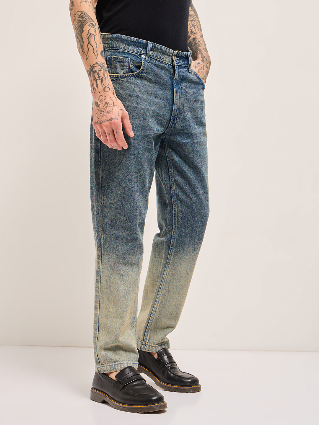 Men Mid Blue Mid-Rise Straight Fit Jeans