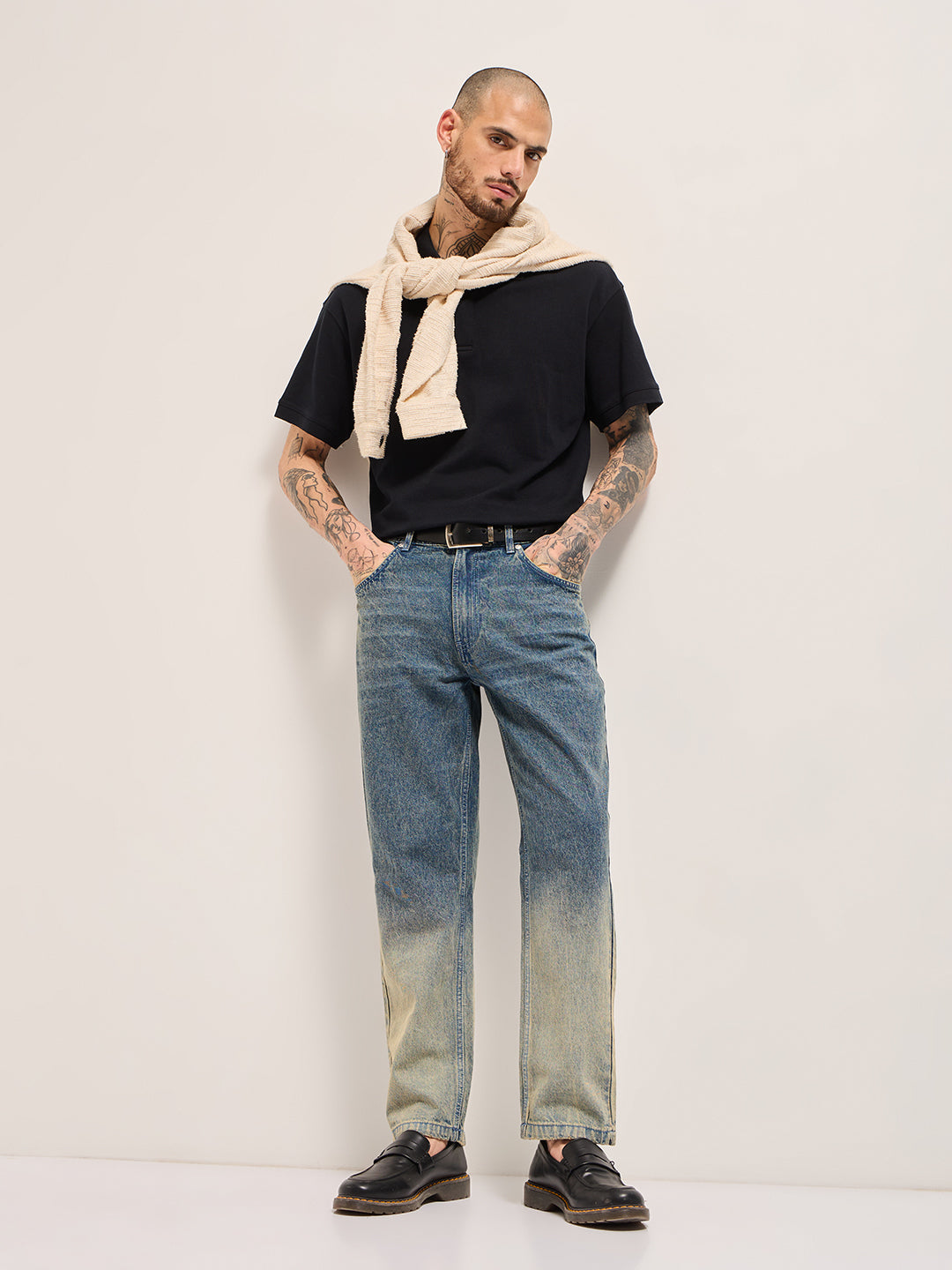 Men Mid Blue Mid-Rise Straight Fit Jeans