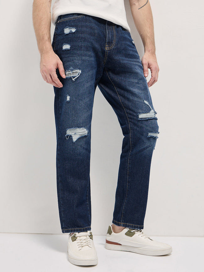 Men Blue Light Fade Jeans