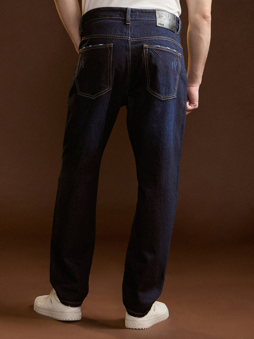 Men Dark BlueLight Fade Mid-Rise Skinny Fit Jeans