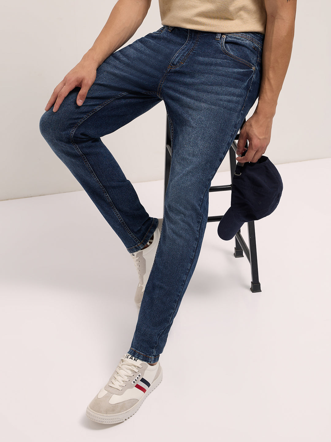 Men Mid Blue Mid-Rise Skinny Fit Jeans