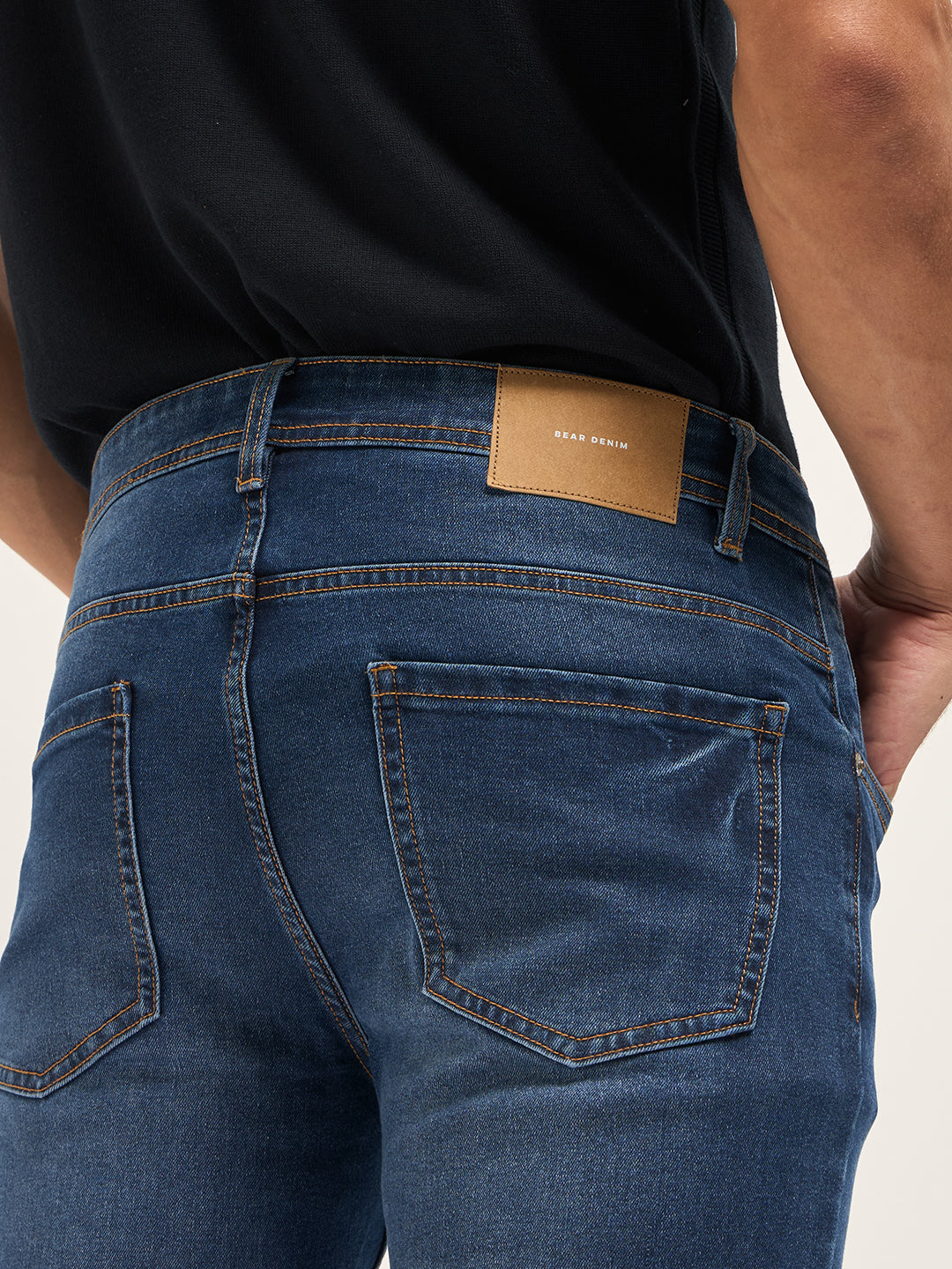 Men Dark Blue Mid-Rise Skinny Fit Jeans