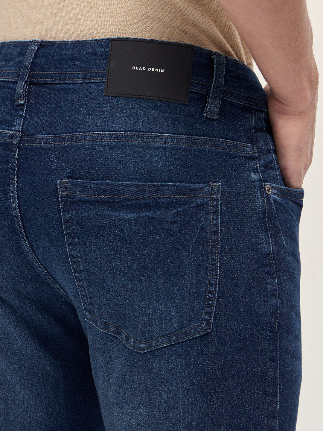 Men Dark Blue Mid-Rise Slim Fit Jeans