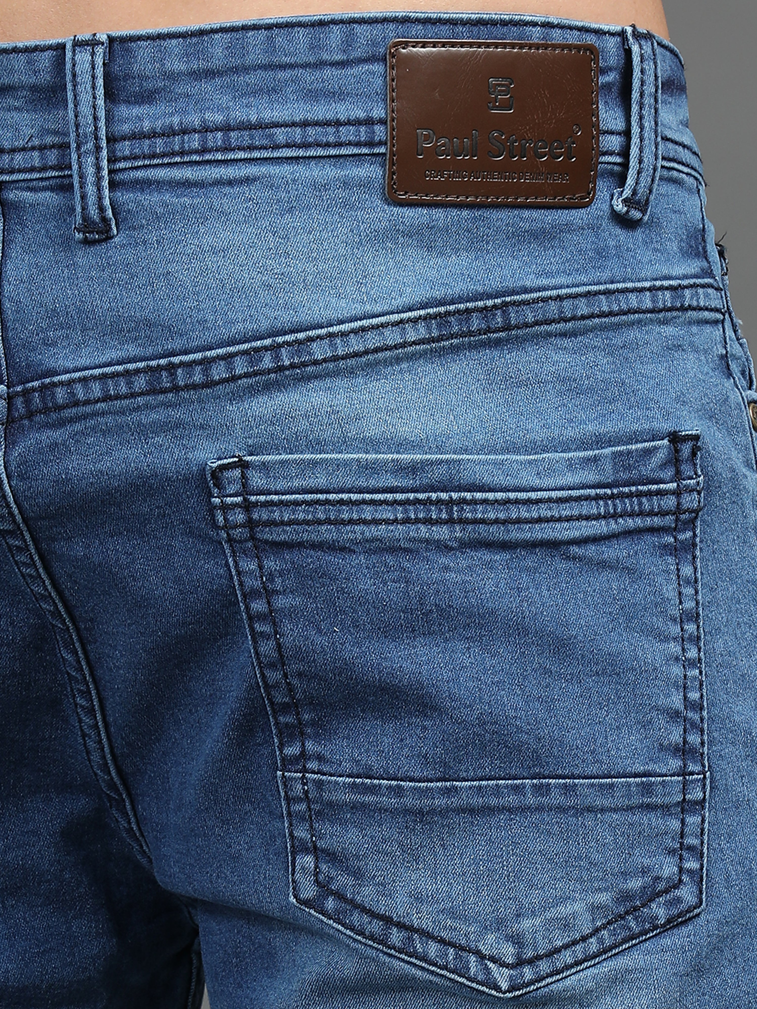 Men Sleek Light Blue Jeans