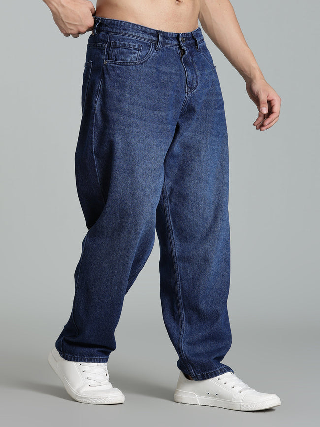 Men Brukk Blue Baggy Jeans