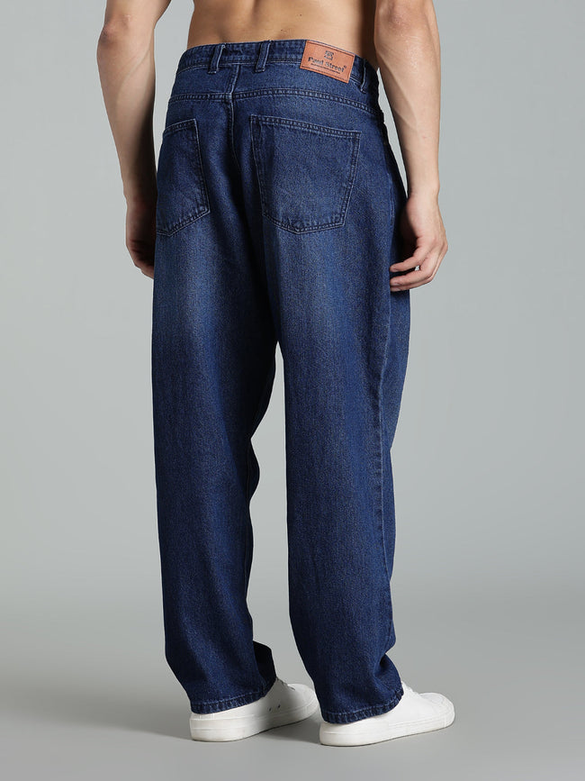 Men Brukk Blue Baggy Jeans
