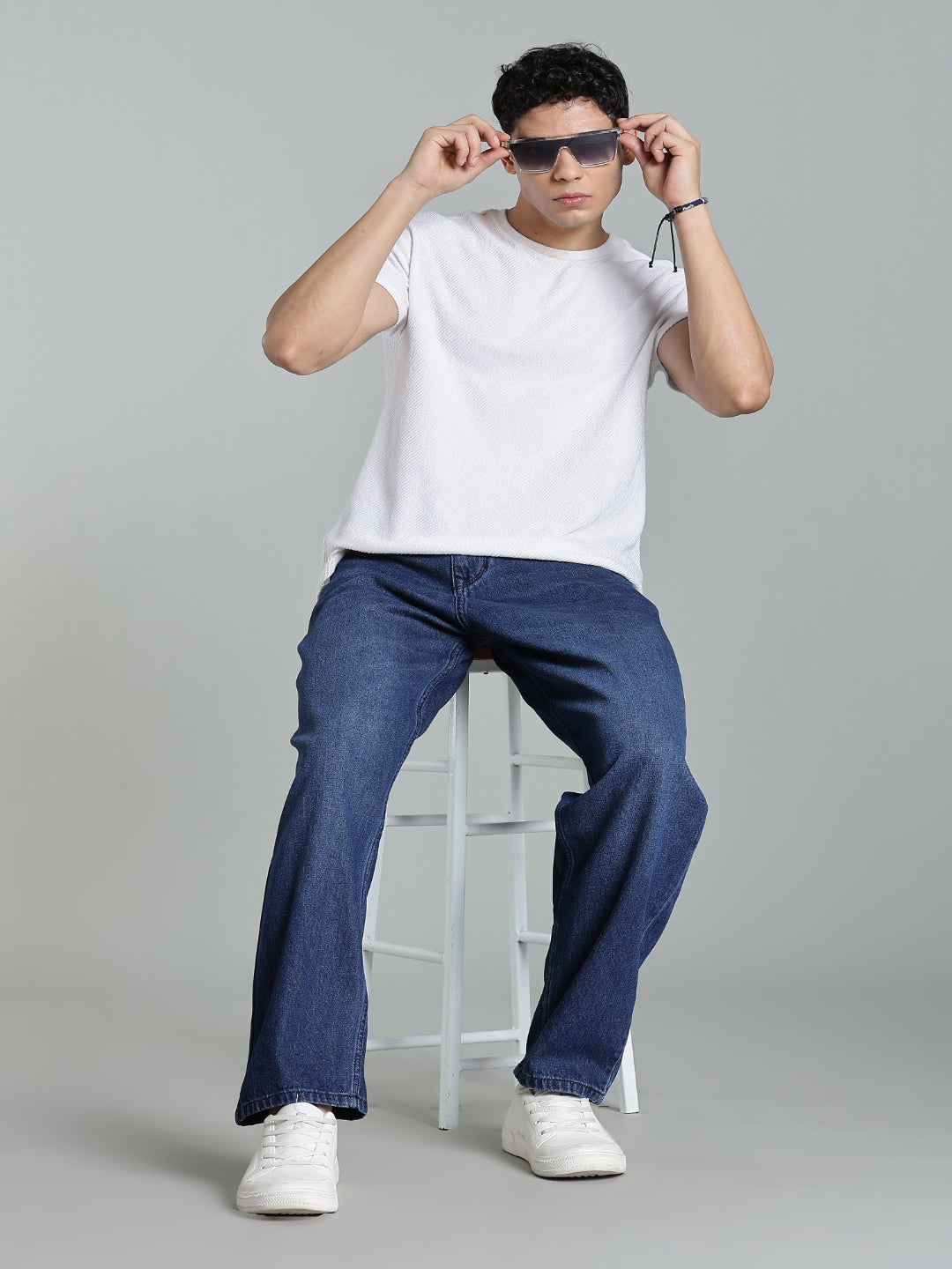 Men Brukk Blue Baggy Jeans