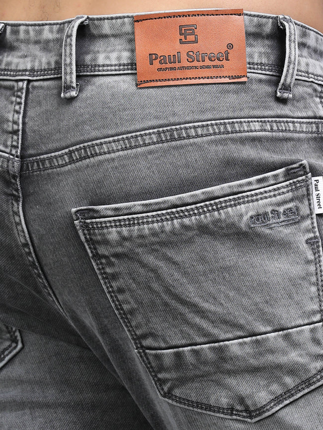 Men Rivet Ash Grey Jeans