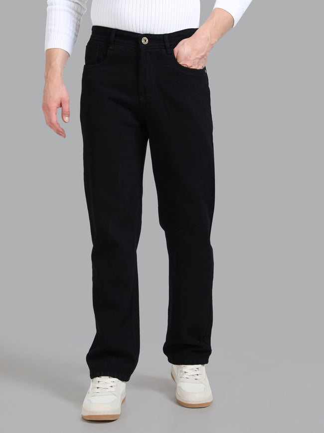 Men Forge Black Relaxed Fit Jeans