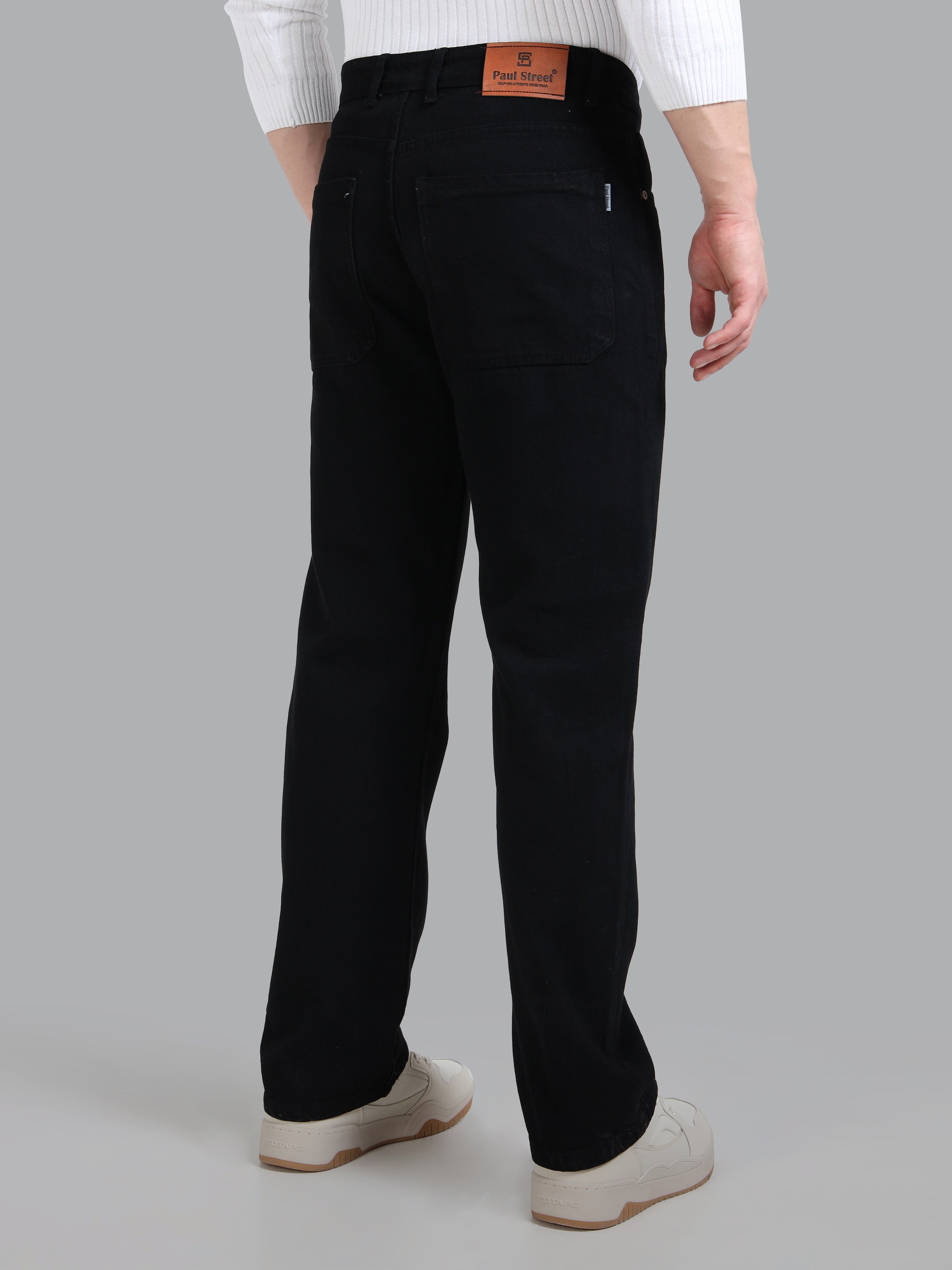 Men Forge Black Relaxed Fit Jeans