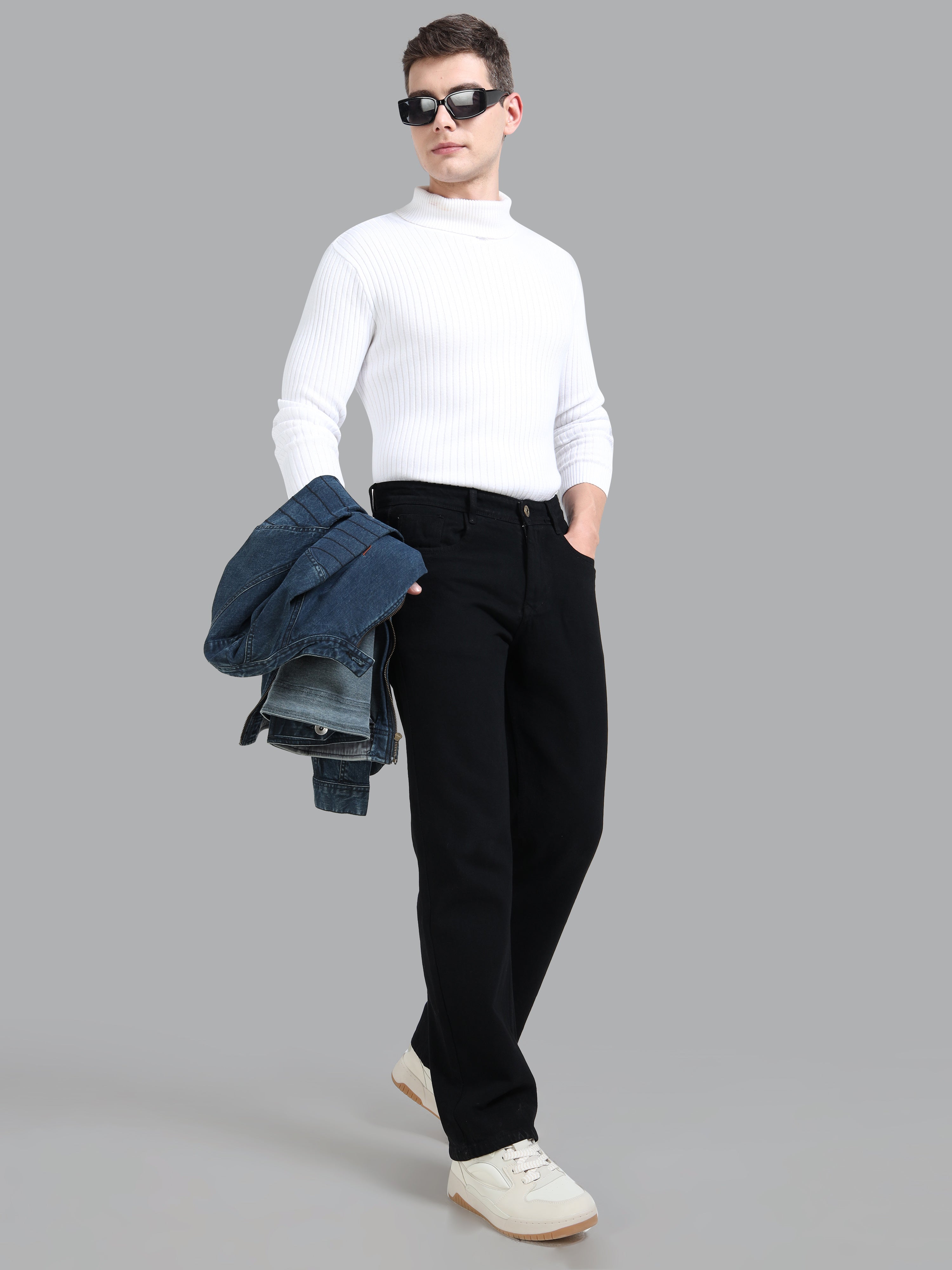 Men Forge Black Relaxed Fit Jeans