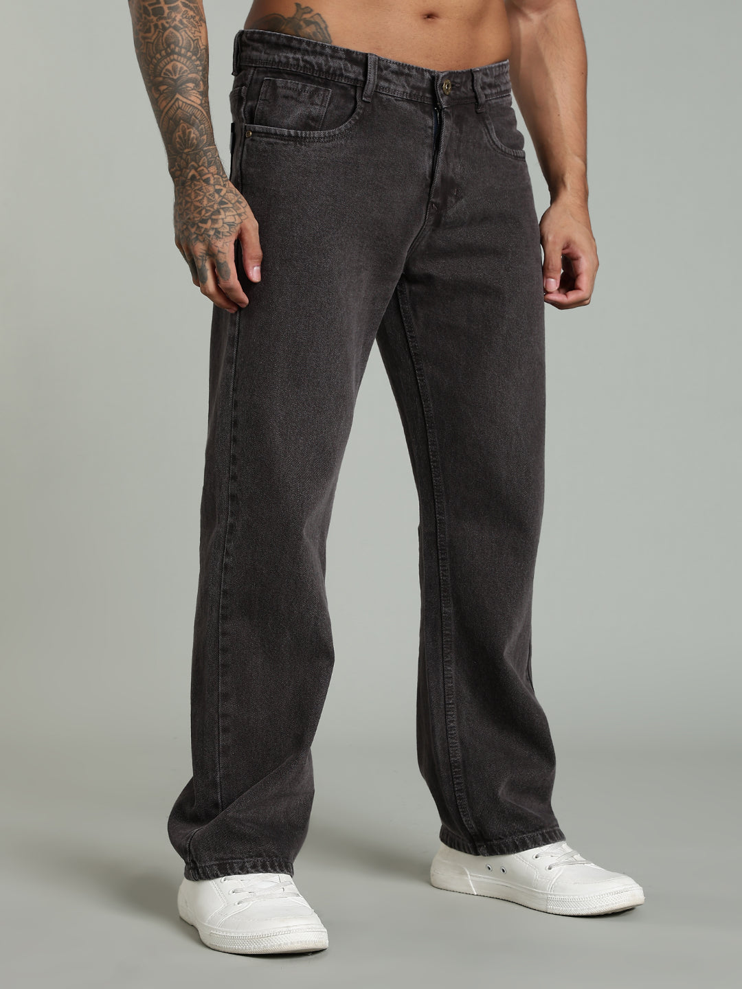 Men Forge Brown Relaxed Fit Jeans