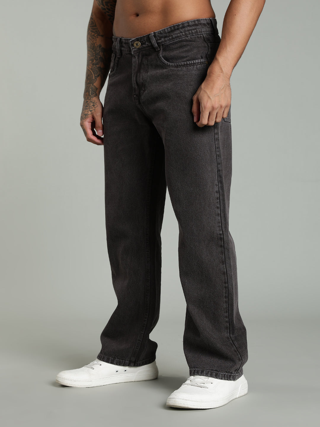 Men Forge Brown Relaxed Fit Jeans